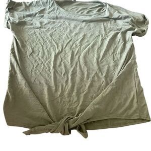 Gift size small Casual Olive Green Tie-Front Top like new